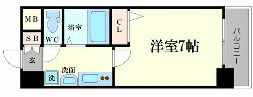 エステムコート難波サウスプレイス【508号室】の間取り