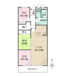 進和北楠アーバンライフ【4階】の間取り