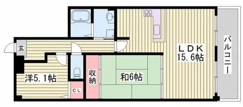 YKハイツ大久保【503号室】の間取り