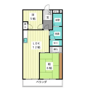 2LDKの間取り画像