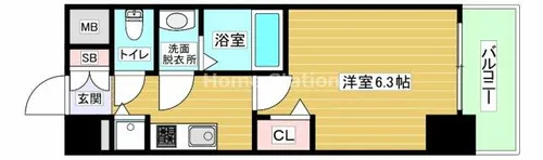 大阪府大阪市福島区野田3丁目【マンション】の間取り