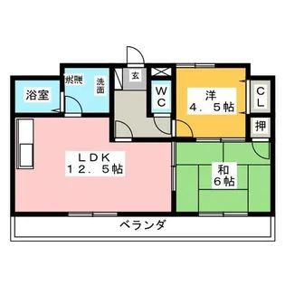 名西ハイツ【4階】の間取り