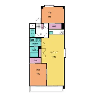 2LDKの間取り画像