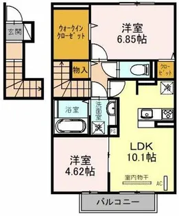 パークハイム七番館【2階】の間取り