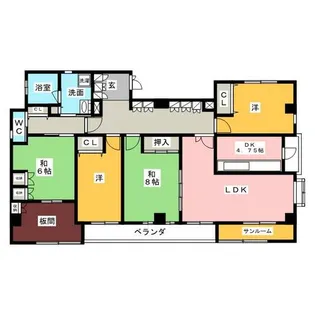 フローラルガーデン【6階】の間取り