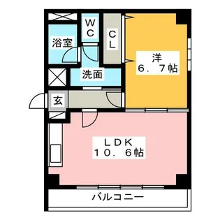 1LDKの間取り画像