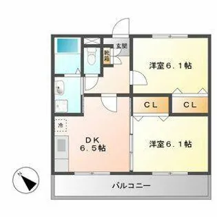ハーモニーKハウス二又瀬【202号室】の間取り