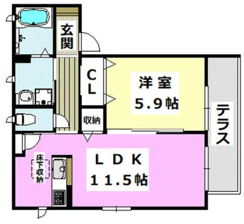 Sharmant villa【C101号室】の間取り