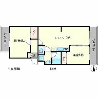 山端マンション【1階】の間取り