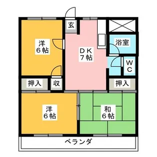 第2パレス佐藤【6階】の間取り