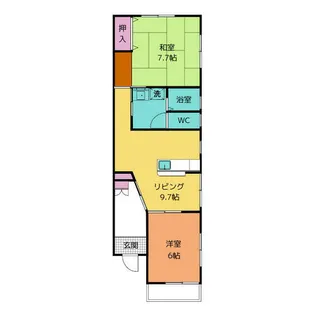 シャトレ中長根【1階】の間取り