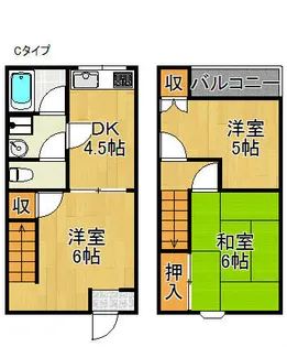 ベルハイツ泉佐野【1階】の間取り