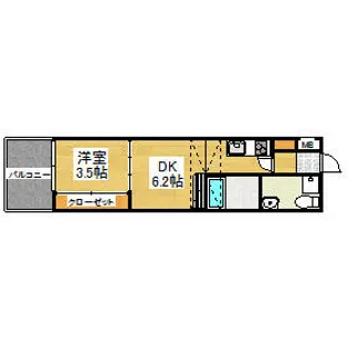 Wes-PROJECT博多駅南No.54【2階】の間取り