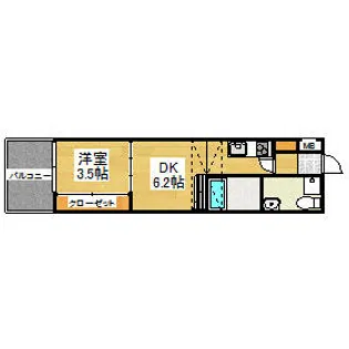 Wes-PROJECT博多駅南No.54【9階】の間取り