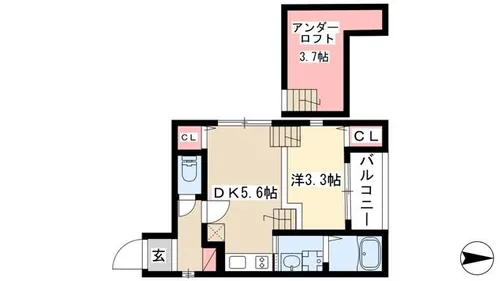 カーサルピナスティーアール【102号室】の間取り