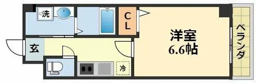 ウエスト東桂川【402号室】の間取り