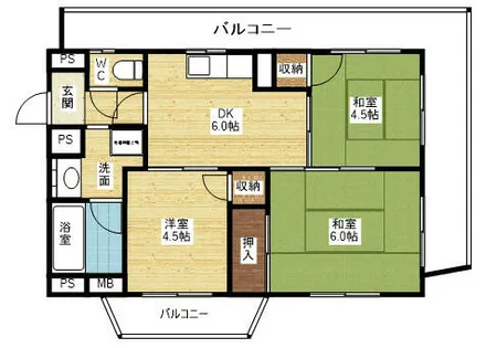 ベルフラワー山下【1階】の間取り