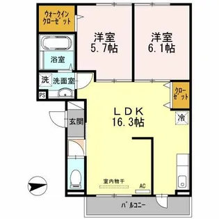 グランクリフ【1階】の間取り