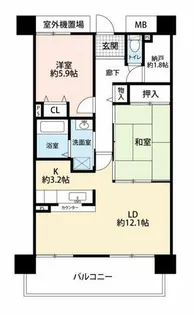 公社賃貸SMALIO あすと松之浜【3階】の間取り