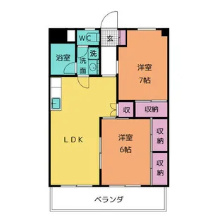 サワータウン花園【2階】の間取り