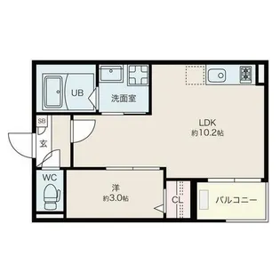 1LDKの間取り画像