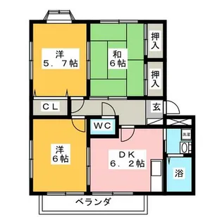 グランデージ宮前 B棟【2階】の間取り