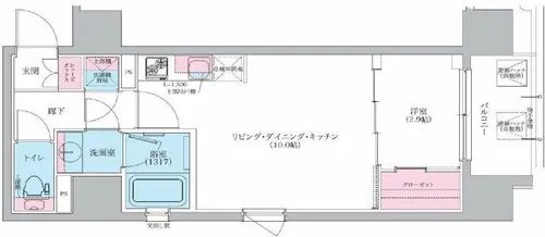 シーズンフラッツ阿波座【7階】の間取り