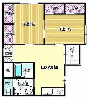 コーポはびきやま【3階】の間取り
