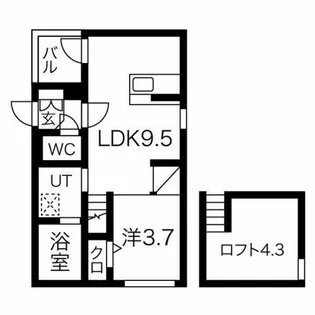 OAKWOOD VILLA【102号室】の間取り