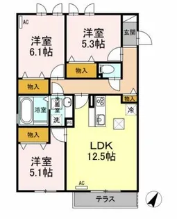 ミルキーウェイ【1階】の間取り