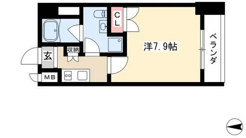 レジデンス金山スクエア(旧名称 プライムアーバン金山)【0204号室】の間取り