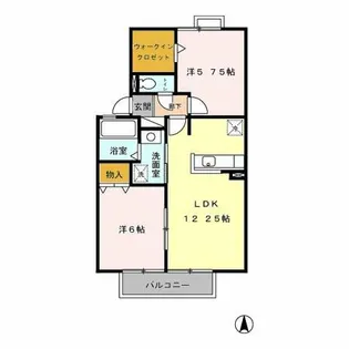 ウエストリバー B棟【202号室】の間取り