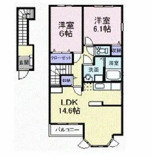 アルカンシエルⅡ【2階】の間取り