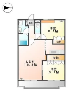 ウィンズパレス雅【202号室】の間取り