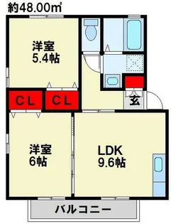 グランデール太賀【202号室】の間取り