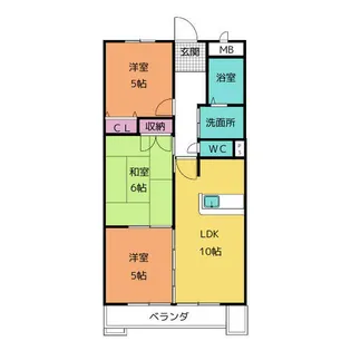 エポック篭山【1階】の間取り