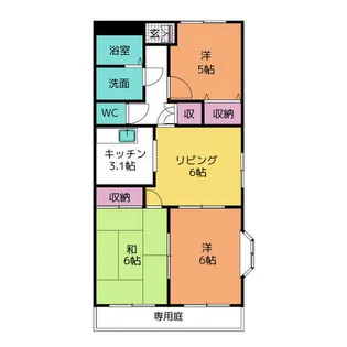 レジアスハイム遼仙【1階】の間取り