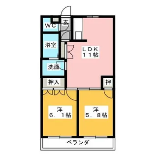 サニープレイス【1階】の間取り