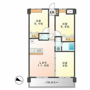 カサ・デル・レストI【502号室】の間取り