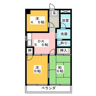 サンハイツ豊【4階】の間取り
