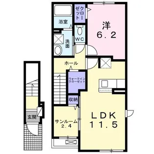 ポルト ボヌールⅠ【2階】の間取り