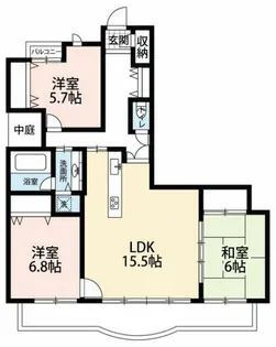 メープルタワー竜美ヶ丘アネックス【1402号室】の間取り