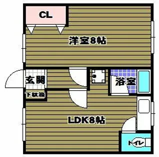 美津屋マンション【1階】の間取り