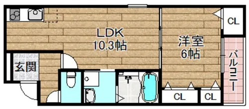 フジパレス高槻出丸町【1階】の間取り