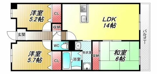 リエラ八尾本町【4階】の間取り