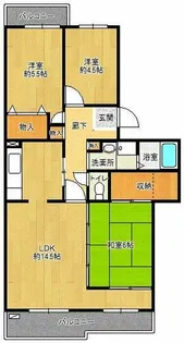 鹿の子台北ハイツ【15-302号室】の間取り