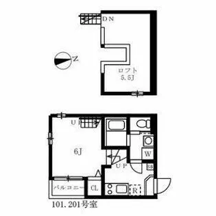 ディープリバー【101号室】の間取り