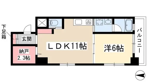 ARATAMA Base【4A号室】の間取り