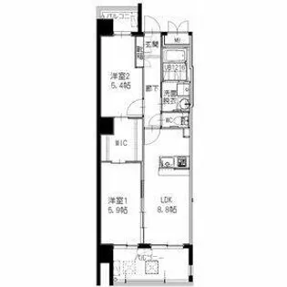 ヒルクレスト大濠公園駅2【301号室】の間取り