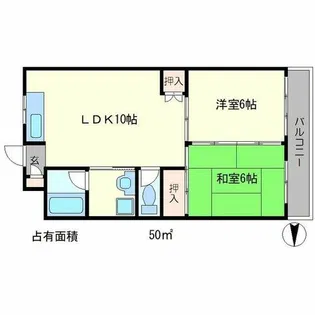 第二高原マンション【3階】の間取り